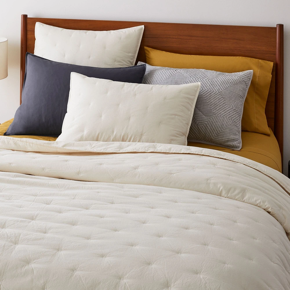 Washed Cotton Percale Quilt & Shams | West Elm