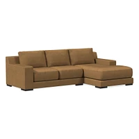 Dalton Leather 2-Piece Chaise Sectional (111"–121") | West Elm