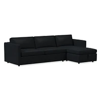 Harris Leather 2-Piece Sleeper Sectional w/ Storage Chaise (108") | West Elm