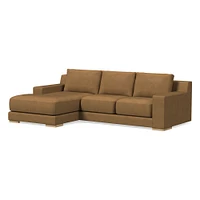 Dalton Leather 2-Piece Chaise Sectional (111"–121") | West Elm