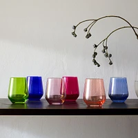 Estelle Colored Glass Stemless Wine (Set of 6) | West Elm