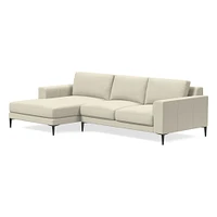 Harper Leather 2-Piece Chaise Sectional (106"–116") | West Elm