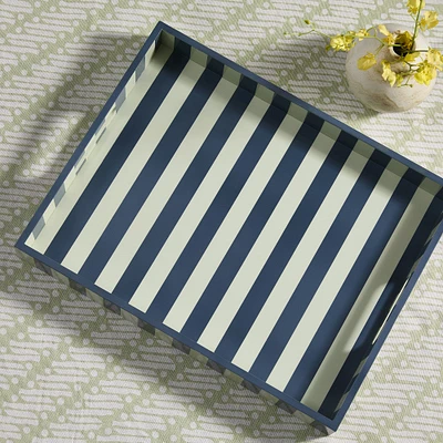 RHODE Wide Stripe Lacquer Tray | West Elm