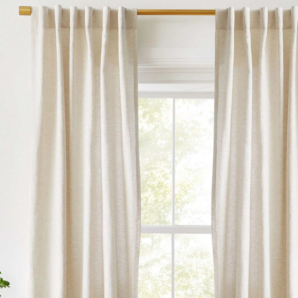 Custom European Flax Linen Curtain - Natural | West Elm