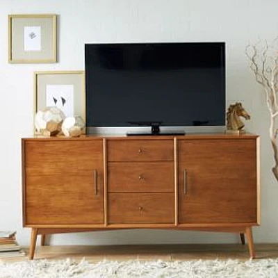 Mid-Century 58" Buffet/Media Console, Acorn