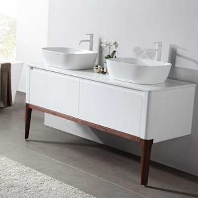 Sebastian 60" Double Vanity Gloss White