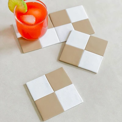 Abcrete & Co. Checkered Coaster Set | West Elm