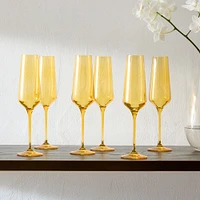 Estelle Colored Glass Champagne Flute (Set of 6) | West Elm