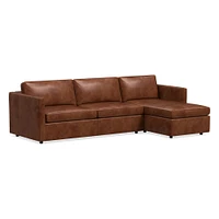 Harris Leather 2-Piece Sleeper Sectional w/ Storage Chaise (108") | West Elm