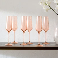 Estelle Colored Glass Champagne Flute (Set of 6) | West Elm