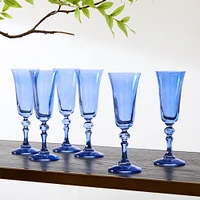 Estelle Colored Glass Regal Flute (Set of 6) | West Elm