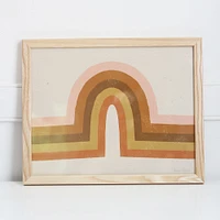 Retro Rainbow Wood Framed Wall Art, 11"x14"