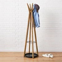 Anton Solid Wood Coat Rack - Burnt Wax | West Elm