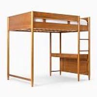 Mid-Century Loft Bed, Full, Acorn, WE Kids