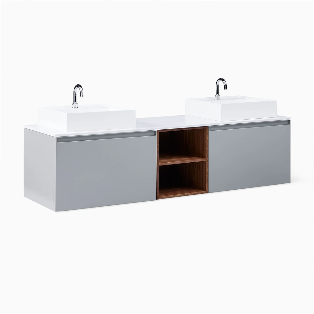 Baylor Floating Open Storage Double Bathroom Vanity (72") | West Elm