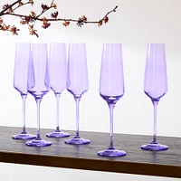 Estelle Colored Glass Champagne Flute (Set of 6) | West Elm