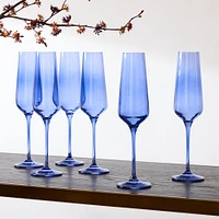 Estelle Colored Glass Champagne Flute (Set of 6) | West Elm