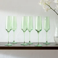 Estelle Colored Glass Champagne Flute (Set of 6) | West Elm