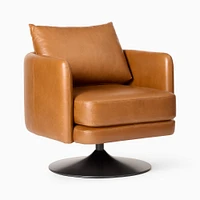 Auburn Leather Swivel Chair | West Elm