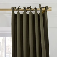 European Flax Linen Blackout Curtain w/ Tie Top | West Elm