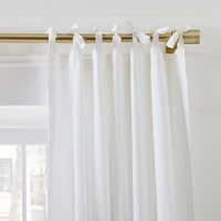 European Flax Linen Blackout Curtain w/ Tie Top | West Elm