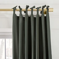 European Flax Linen Blackout Curtain w/ Tie Top | West Elm