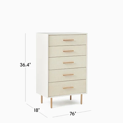 Margot Raffia 5-Drawer Dresser (30") | West Elm