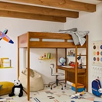 Mid-Century Loft Bed, Full, Acorn, WE Kids