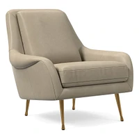 Lottie Leather Chair - Metal Legs | West Elm