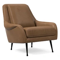 Lottie Leather Chair - Metal Legs | West Elm