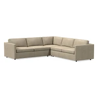 Harris Leather 3-Piece L-Shaped Sectional (105"–115") | West Elm