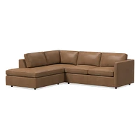 Harris Leather 2-Piece Bumper Chaise Sectional (106"–116") | West Elm