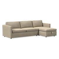 Harris Leather 2-Piece Sleeper Sectional w/ Storage Chaise (108") | West Elm