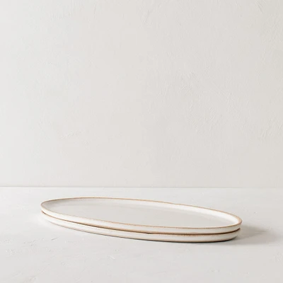 Convivial Stoneware Oval Serving Tray | West Elm