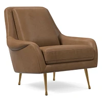 Lottie Leather Chair - Metal Legs | West Elm