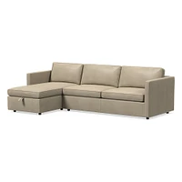 Harris Leather 2-Piece Sleeper Sectional w/ Storage Chaise (108") | West Elm