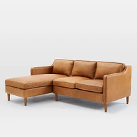 Hamilton Leather 2-Piece Chaise Sectional (83"–93") | West Elm