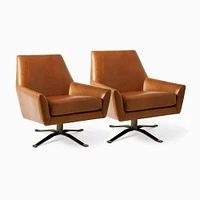 Lucas Leather Swivel Chair  | West Elm