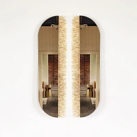 Candice Luter Refract Raffia Racetrack Wall Mirror Set | West Elm