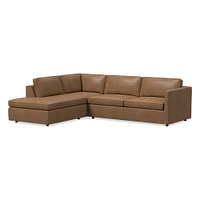 Harris Leather 2-Piece Bumper Chaise Sectional (106"–116") | West Elm