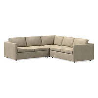 Harris Leather 3-Piece L-Shaped Sectional (105"–115") | West Elm