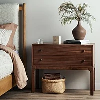 Berriman Nightstand, Natural Walnut, Natural Walnut Veneer