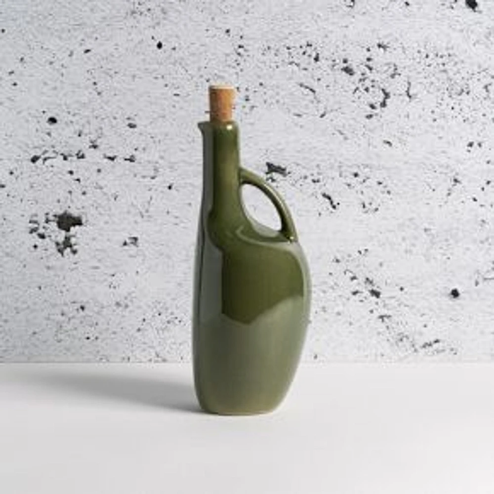 Gharyan Enameled Stoneware Olive Oil Bottle Canard, 34 oz