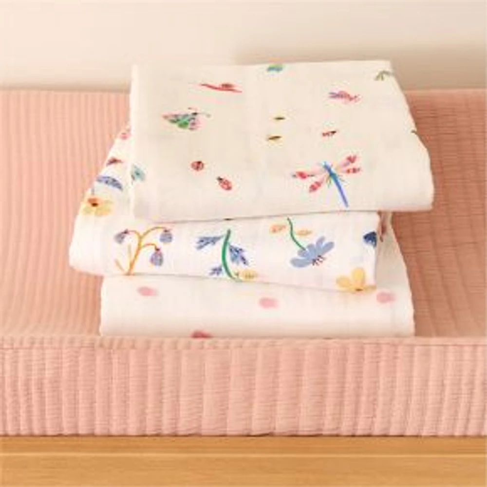 Little Garden Swaddle Set, Pink Blush