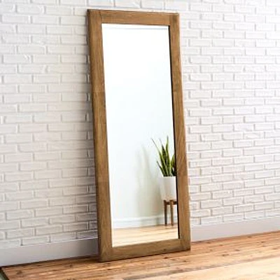 Anton Wood Floor Mirror, Burnt Wax, 30"Wx72"H