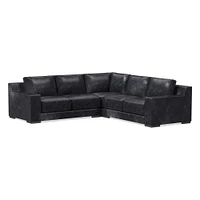 Dalton Leather 3-Piece L-Shaped Sectional (109"–119") | West Elm