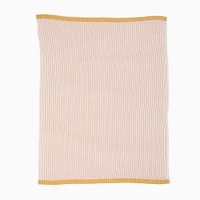 Contrast Ribbed Knit Baby Blanket | West Elm