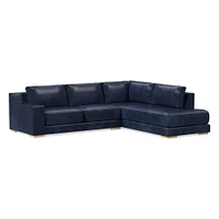 Dalton Leather 2-Piece Bumper Chaise Sectional (109"–119") | West Elm