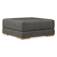 Dalton Leather Ottoman | West Elm