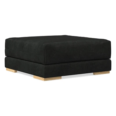 Dalton Leather Ottoman | West Elm